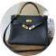 Litchi Pattern Togo Leather One Shoulder Messenger Kelly Bag Leather 25 28 32 Hand-Held Genuine Leather Women's Bag Lock Kelly