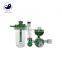 Medical oxygen wall type inhaler regulator with adjustment of flow meter rate