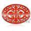round color enameled cast iron Trivet