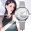 SHENGKE Dazzling Diamond Dial Good Quality Leather Band Steel Band Luxury Watches Ladies Dress Watch Japan Quartz Watches K0088L
