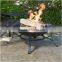 30 Inch Round Cast Iron Copper Finish Fire Pit with Screen and Cover