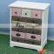 Pink Decal Crystal Knobs Solid Antique Wooden Drawer Cabinet