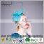 blue feather fascinator of sinamay