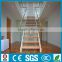 Precast indoor iron glass wood straight stairscase made in China--YUDI