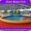 2016 Giant inflatable water park with long water slide, Giant Inflatable Slide With Pool For Sale