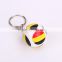 Customed small gifts football shape pu keychain for promotional