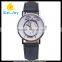 WJ-5481 special alarm clock face unique popular quartz stainless steel back leather watch