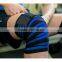 lifting knee wraps super heavy elastic black / three blue stripes