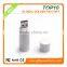 White plastic usb flash drive customize logo