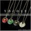 Crystal colorful agate natural stone pendant chain necklace for girls