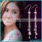 Hot Selling 925 Sterling Silver Earring Hypoallergenic Crystal, Fashion Long Drop Earring