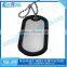 Shiny stainless steel dog tag with rubber silencers