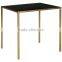 Modern Home Furniture Tempered Glass Side Table With Gold Stainless Steel Base