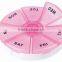 7day For Once A Day Plastic Round Pill Box