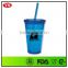 Bpa Free double wall clear plastic tumblers with straw 16 oz