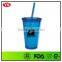 Bpa Free double wall clear plastic tumblers with straw 16 oz