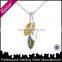 Elegant lucky pendant, 925 sterling silver leaf shape pendant