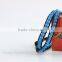 6mm natural blue opal stone leather wrap bracelet wholesale, custom rope bracelet, fashion leather bracelet