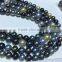 9-10mm Near Round AA Real Natural Cultured Freshwater Peacock Black Pearl