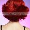 Red colorful party synthetic wig, short curly red hair wig for women