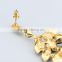 Elegant multicolor cubic zircon charm earring stud w/18k yellow gold plated jewelry women's earring