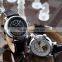 Mens Black Dial Leather Automatic Mechanical Sport Analog Watch
