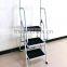 Best selling home use EN131 approved rubber feet 2 step ladder with safefy rail