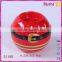handmade ceramic red round christmas candle holder