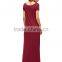 new model casual long dresses Women's Short Sleeve Loose Casual Plain floor length Maxi long dress muslim casual