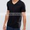 2016 High Quality Custom Short Sleeve V-Neck Black Mens 100% Cotton Breathable Casual Plain T-Shirt