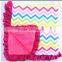 2016 chinese product and wholesale rand cotton and velvet baby blanket with satin ruffle for baby kids