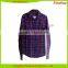 100% cotton yarn dye check ladies casual poplin shirt