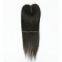 Brazilian Straight Human Hair Lace Closure Bleached Knots Middle Part Lace Top Closure With Natural Color Hair