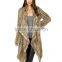 SJ459-02 Big Big Collar Knit Rabbit Fur Jacket Hand Knit Furs Jacket