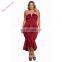 Wholesale Strapless Ruffle Big Size Women Dress Evening Dress