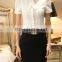 2017 Hot Sale Casual X Collar Female Office Uniform Designs from China