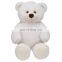 Giant beige cute teddy bear with bowtie huggable plush soft fluffy toy