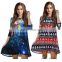 Girls Christmas Ugly Santa Claus Short Women Strapless Dresses One Piece Outfit