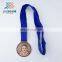 Gold plated soft enamel 3D custom sport medal ribbon