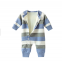Kids Long Sleeve Knitted 100% Cotton Rib Footed Pajama Baby Girl Rompers
