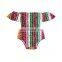 Mexican Serape Off Shoulder Jumpsuit Baby Overalls Girl Rompers