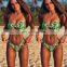2019 Brazilian New Swimsuit Sexy Snake Print Bandage Backless Bikini Set for Women Two Piece Low Cut Swimsuit Biquini