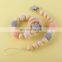 Crochet Beads Baby Pacifier Clip Chain Wood Teething Ring Toys Set