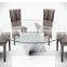 High Quality Clear Round Modern tempered glass top dining table glass top