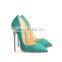 Green ladies pumps high heels sandals women synthetic upper shoes