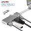 Aluminium 4K Type C 4 Port Adapter 5 in 1 Type C Hub
