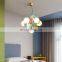 Stair Ceiling Lamps Acrylic Chandelier Rose Gold Color Pendant Light Round LED Hanging Lamp
