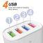 2022 Wholesale portable travel usb cell phone travel adapter usb 5v 2.4a 4 port usb travel charger