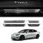 Model Y Carbon Fiber Door Sill Protector Front Rear Illuminated Door Sill For Tesla Model 3/Y LED Light Door Sills Scuff Plate