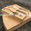 Unique Design Household Premium  Kitchen Steel Knife Bamboo Cheese Board Set